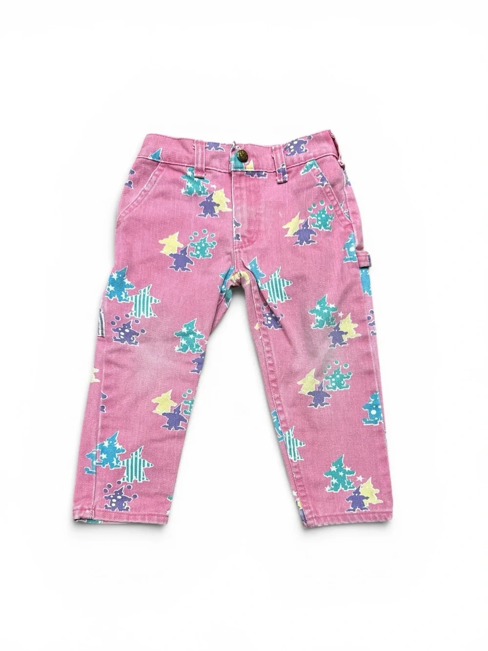 Vintage 90s OshKosh B’Gosh Pink Clown Pants Girls Size 3T Multicolor
